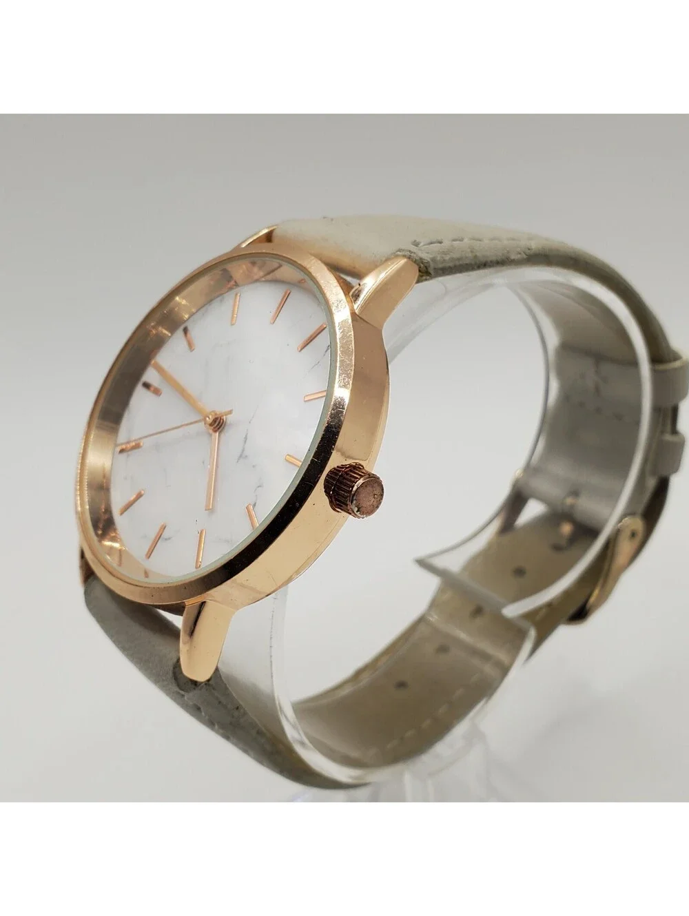 Quartz Watch 36mm Marble Dial Rose Gold Tone New Battery
